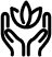 hands holding a plant icon